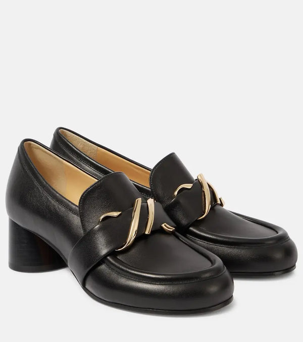 Proenza Schouler Monogram leather loafer pumps | LYBSTORE