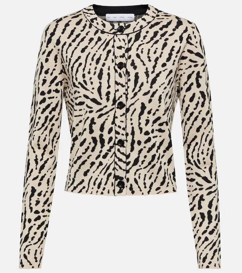 Proenza Schouler White Label printed silk-blend cardigan | LYBSTORE