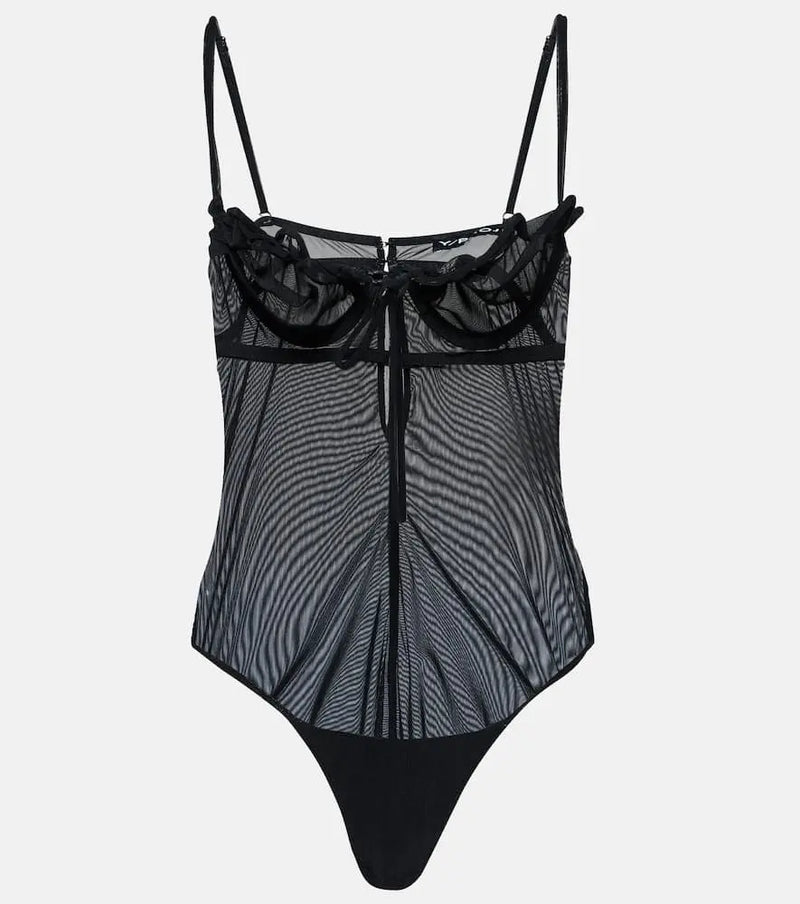 Y/Project Wire Brasier mesh bodysuit | LYBSTORE