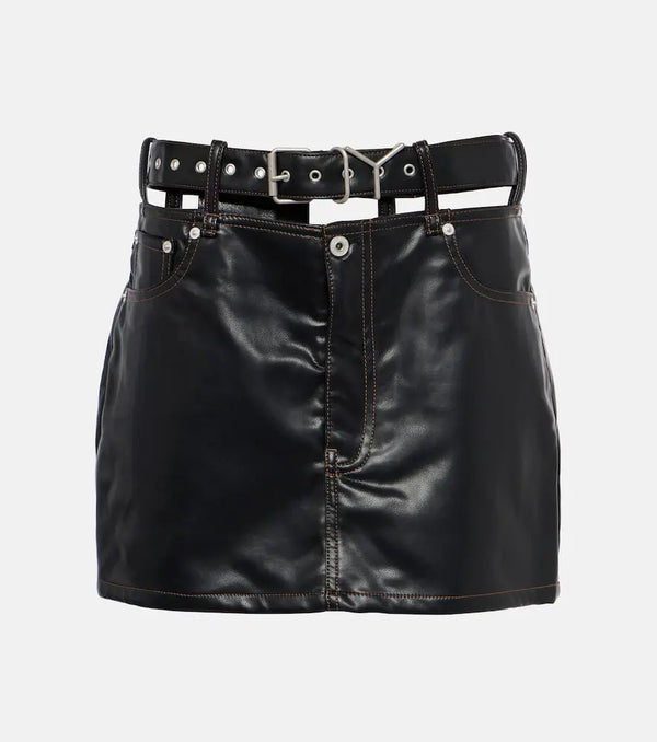 Y/Project Faux leather miniskirt | LYBSTORE