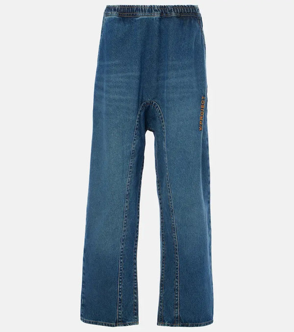 Y/Project Logo low-rise wide-leg jeans