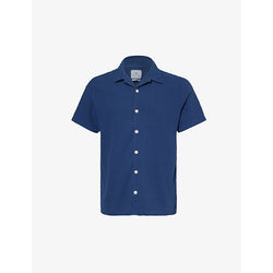  Ps By Paul Smith Revere-collar short-sleeved stretch-cotton shirt