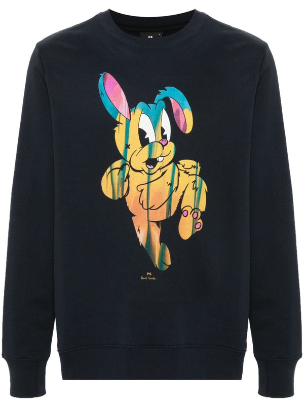 Ps Paul Smith Painted Bunny Cotton Sweatshirt