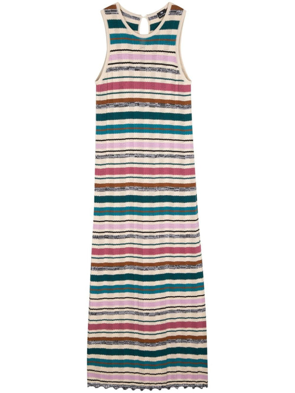 Ps Paul Smith Striped Knit Midi Dress