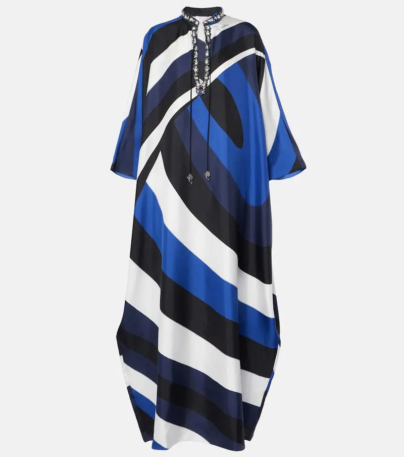 Pucci Iride embellished silk twill kaftan | LYBSTORE