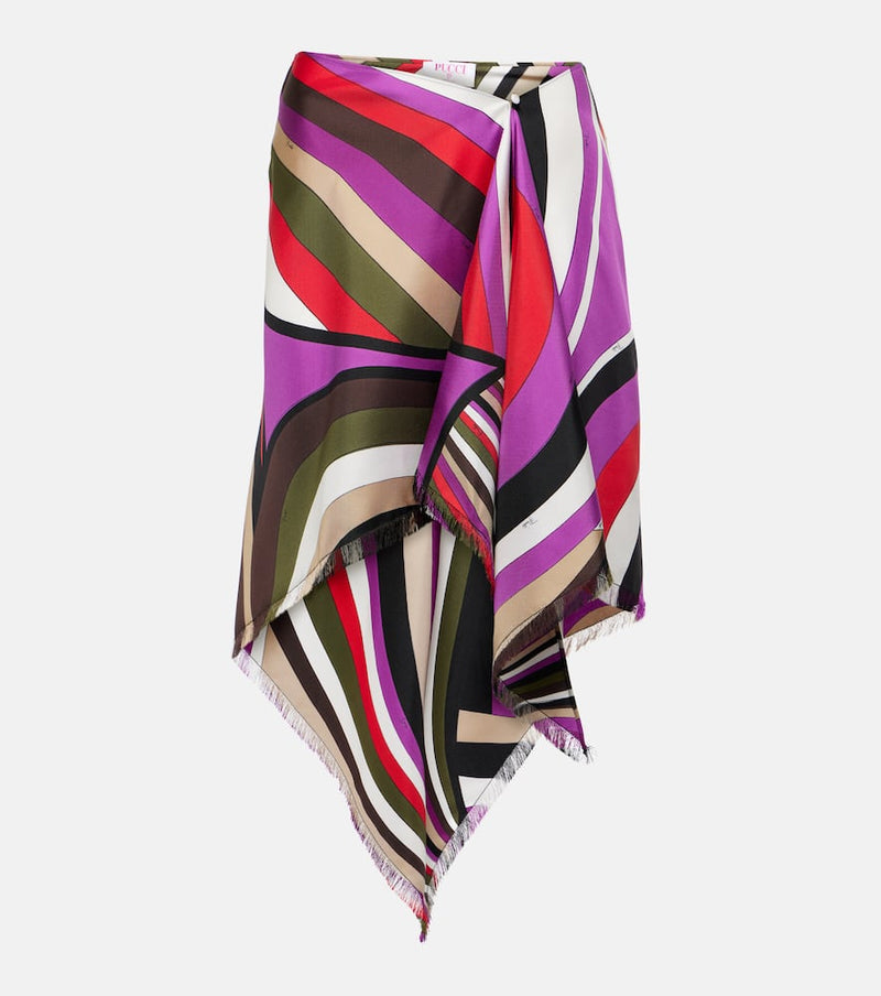 Pucci Iride fringed silk midi skirt