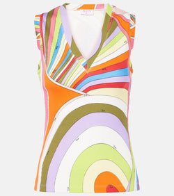 Pucci Iride ribbed-knit cotton tank top