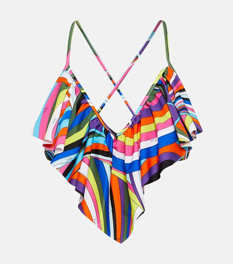 Pucci Iride ruffled bikini top | LYBSTORE