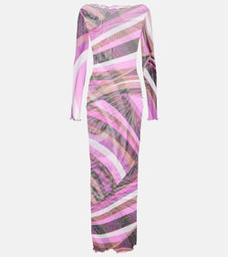 Pucci Iride sheer tulle maxi dress