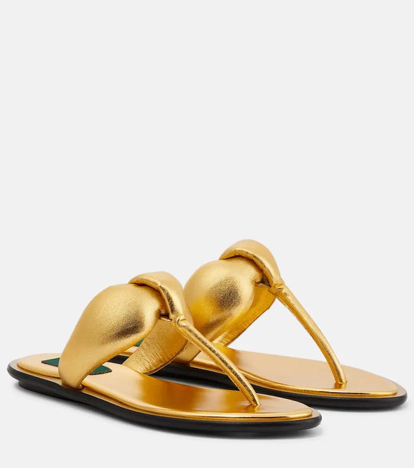 Pucci Metallic leather thong sandals | LYBSTORE