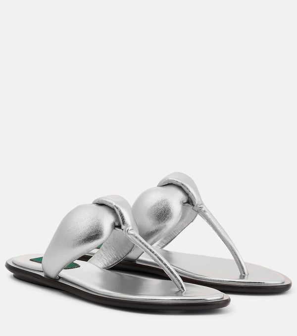 Pucci Metallic leather thong sandals | LYBSTORE