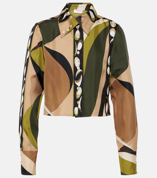 Pucci Pesci cropped silk shirt