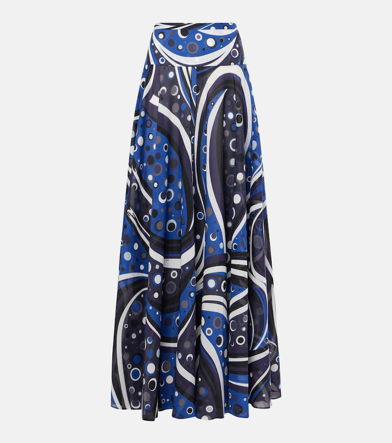 Pucci Printed cotton muslin maxi skirt