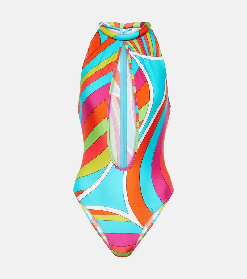 Pucci Printed cutout swimsuit | LYBSTORE