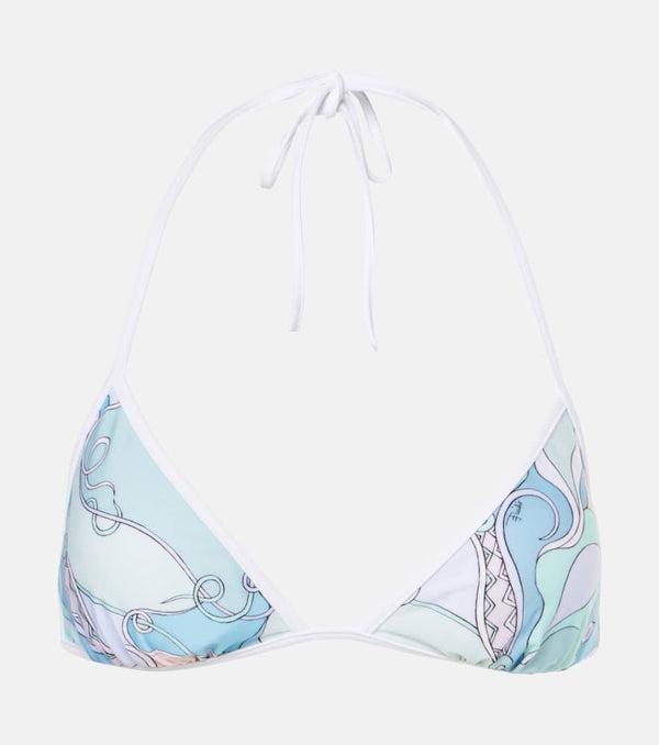 Pucci Printed triangle bikini top