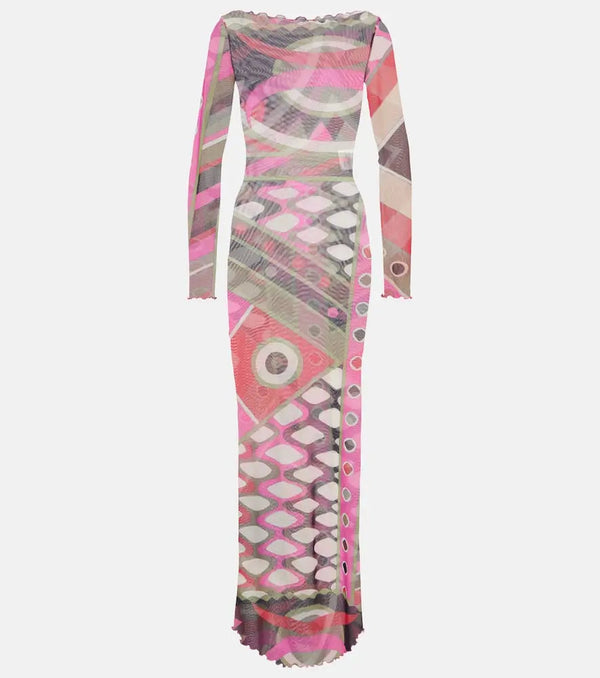 Pucci Vivara mesh maxi dress | LYBSTORE