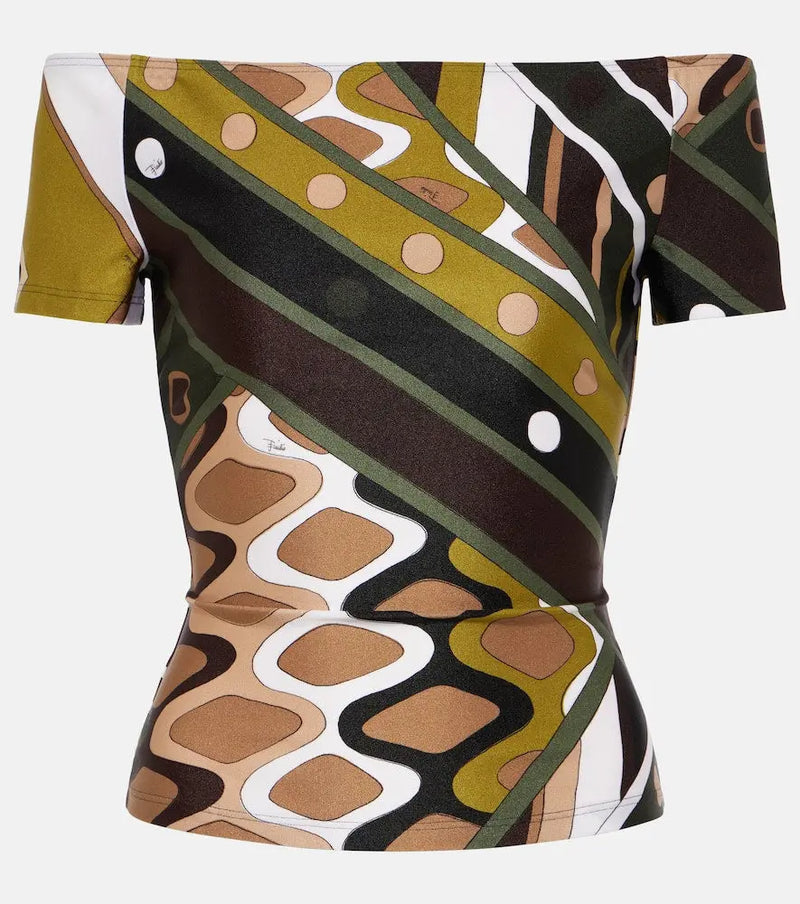 Pucci Vivara off-shoulder crop top