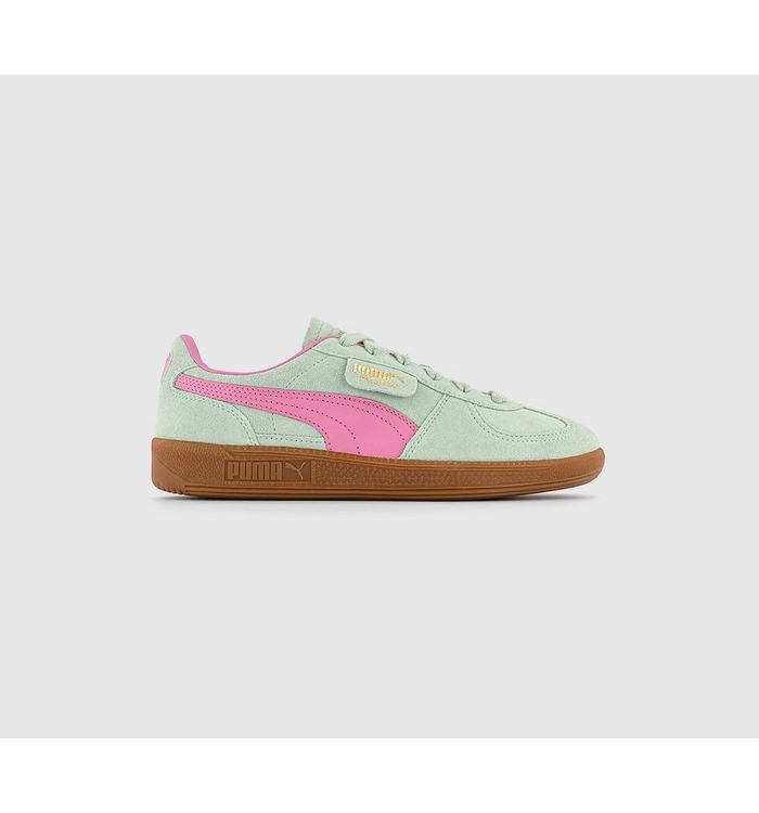 Puma Womens Palermo Trainers Fresh Mint Fast Pink In Green