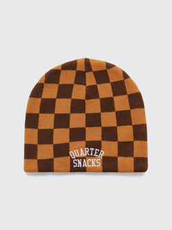 Quartersnacks Checkerboard Beanie Tan / Brown