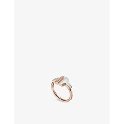 Tiffany & Co Tiffany T 18ct rose-gold, mother-of-pearl and 0.07ct diamond ring