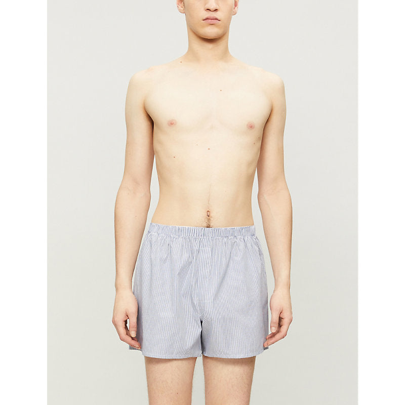  Sunspel Pinstripe relaxed-fit cotton boxer shorts