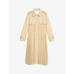  Sandro Belted satin-crepe coat