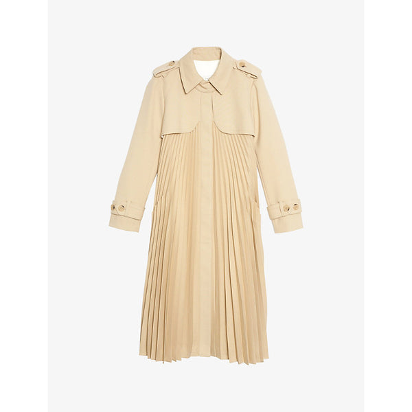  Sandro Belted satin-crepe coat