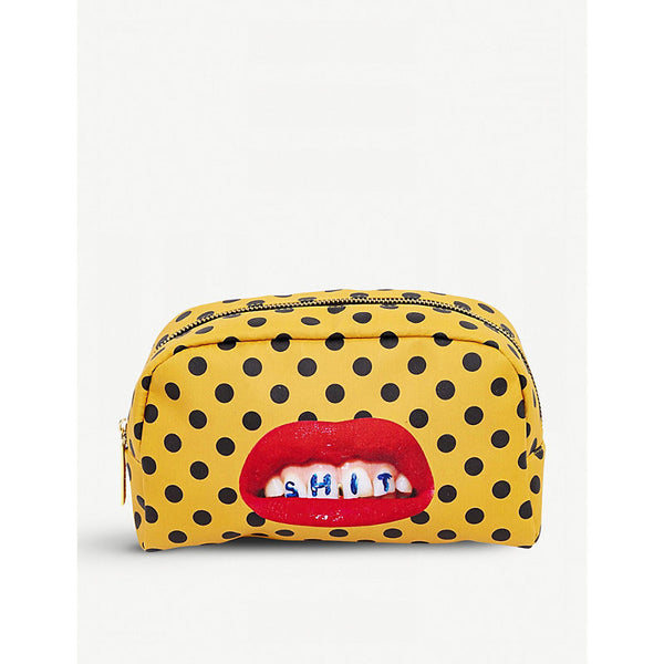 Seletti Toiletpaper Sh*t print faux-leather beauty case