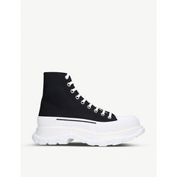  Alexander Mcqueen Men's Tread high-top canvas trainers