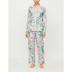  Desmond And Dempsey Bromley Parrot printed organic cotton pyjama set