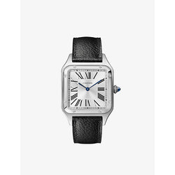 Cartier CRWSSA0040 Santos Dumont large stainless-steel and leather quartz watch