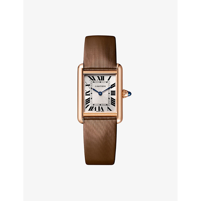 CRWGTA0061 Tank Louis Cartier 18ct rose-gold and leather mechanical watch