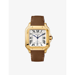 CRWGSA0042 Santos Cartier Large Model 18ct yellow-gold and leather watch