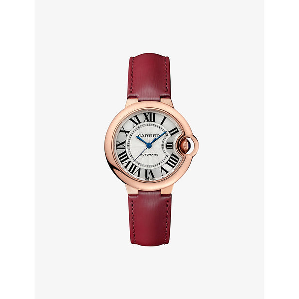 CRWGBB0037 Ballon Bleu de Cartier 18ct rose-gold and leather self-winding mechanical watch