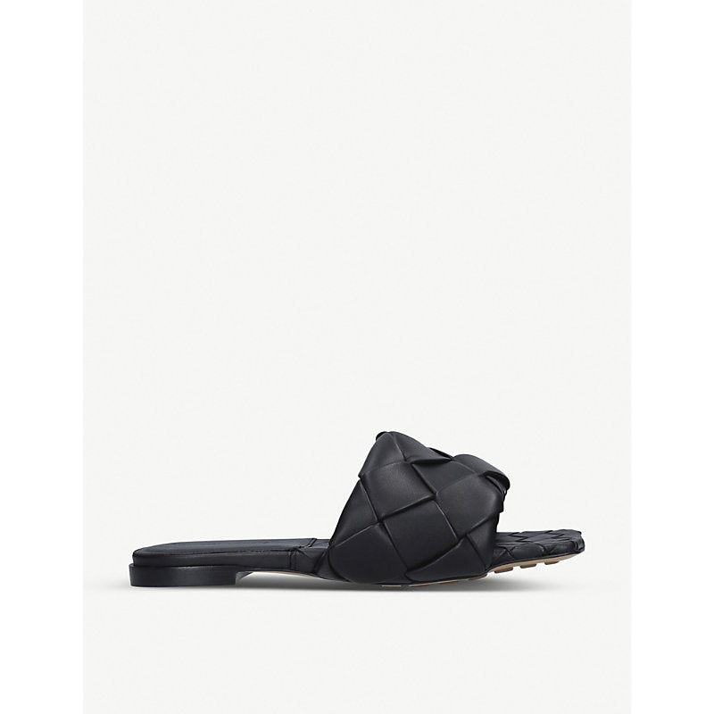  Bottega Veneta Lido Intrecciato flat leather sandals