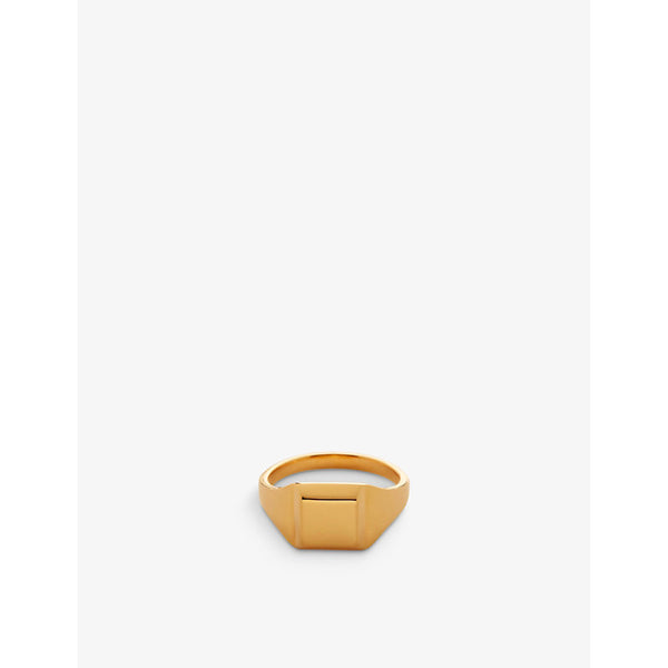 Monica Vinader Signature recycled 18ct yellow gold-plated vermeil sterling-silver signet ring