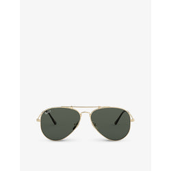  Ray-Ban RB8125M aviator-frame polarised titanium sunglasses