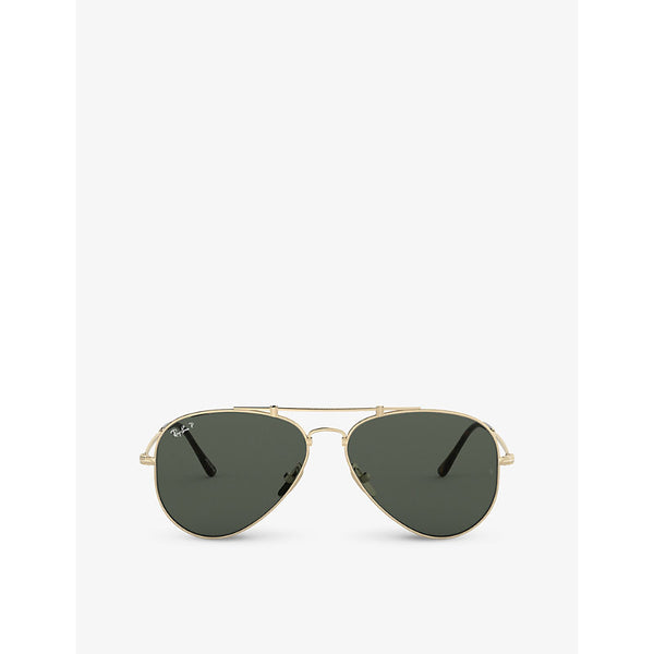  Ray-Ban RB8125M aviator-frame polarised titanium sunglasses