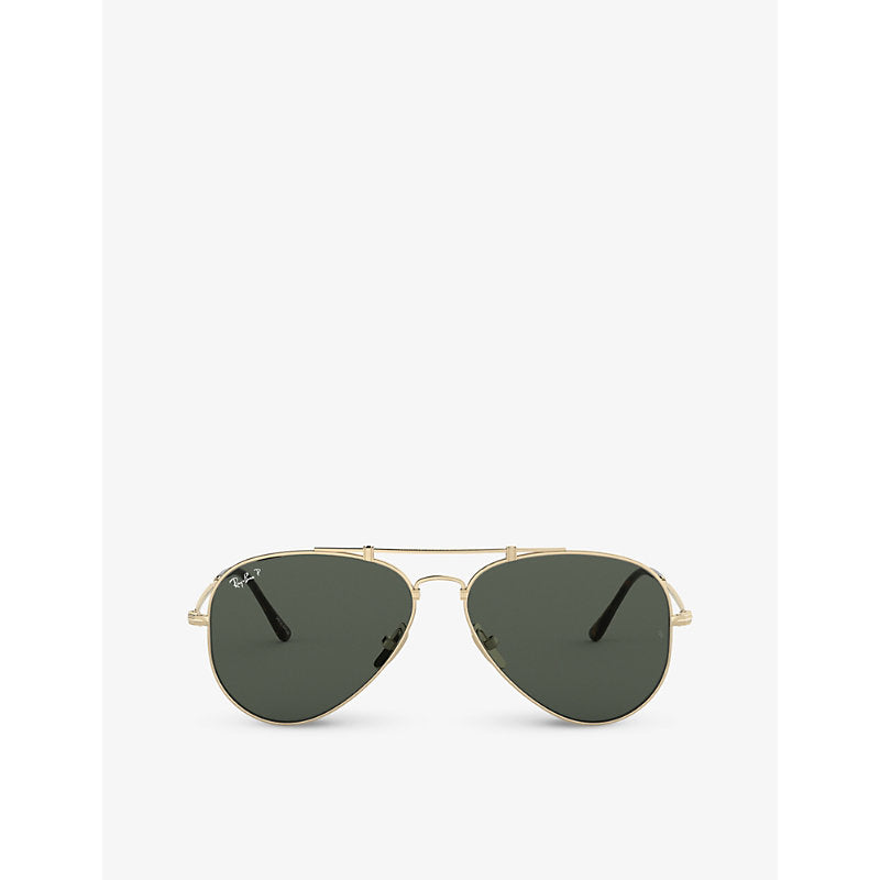  Ray-Ban RB8125M aviator-frame polarised titanium sunglasses