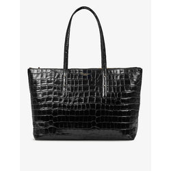 Womens Aspinal Of London Regent croc-embossed leather tote bag