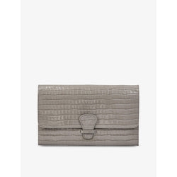 Aspinal Of London Classic crocodile-embossed leather travel wallet | Aspinal Of London