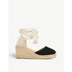 Lk Bennett Maureene woven canvas wedge espadrilles