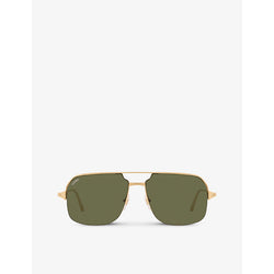  Cartier CT0230S metal and acetate square-frame sunglasses