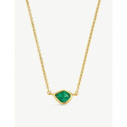 Monica Vinader Siren Mini Nugget 18ct gold-plated sterling silver and green onyx necklace