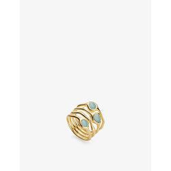 Monica Vinader Siren Cluster 18ct gold-plated vermeil and amazonite cocktail ring