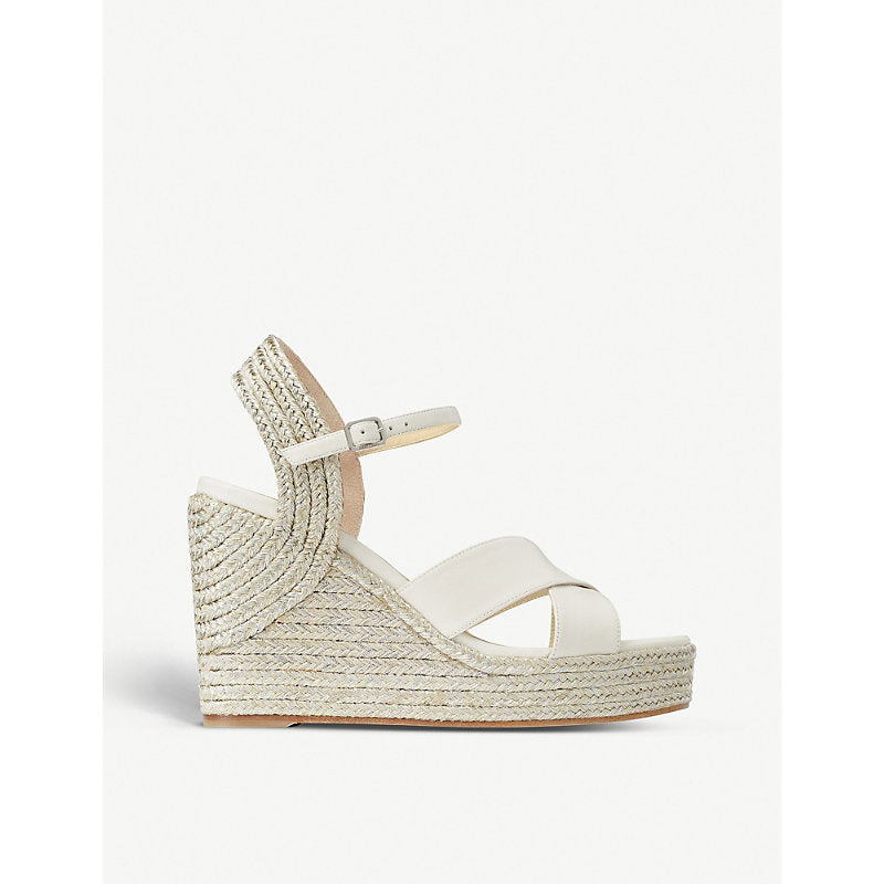 Jimmy Choo Dellena 100 leather wedge sandals