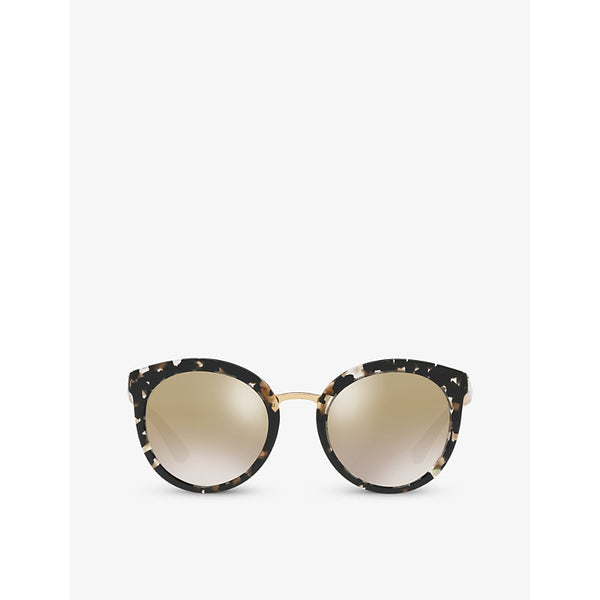  Dolce & Gabbana DG4268 round-frame tortoiseshell acetate sunglasses