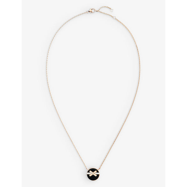 Chaumet Jeux de Liens Harmony 18ct rose-gold, 0.32ct diamond and onyx pendant necklace