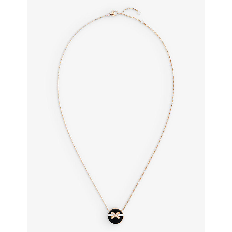 Chaumet Jeux de Liens Harmony 18ct rose-gold, 0.32ct diamond and onyx pendant necklace