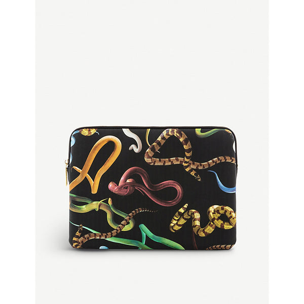 Seletti wears TOILERPAPER snake-print 13” canvas laptop case 34cm x 25cm